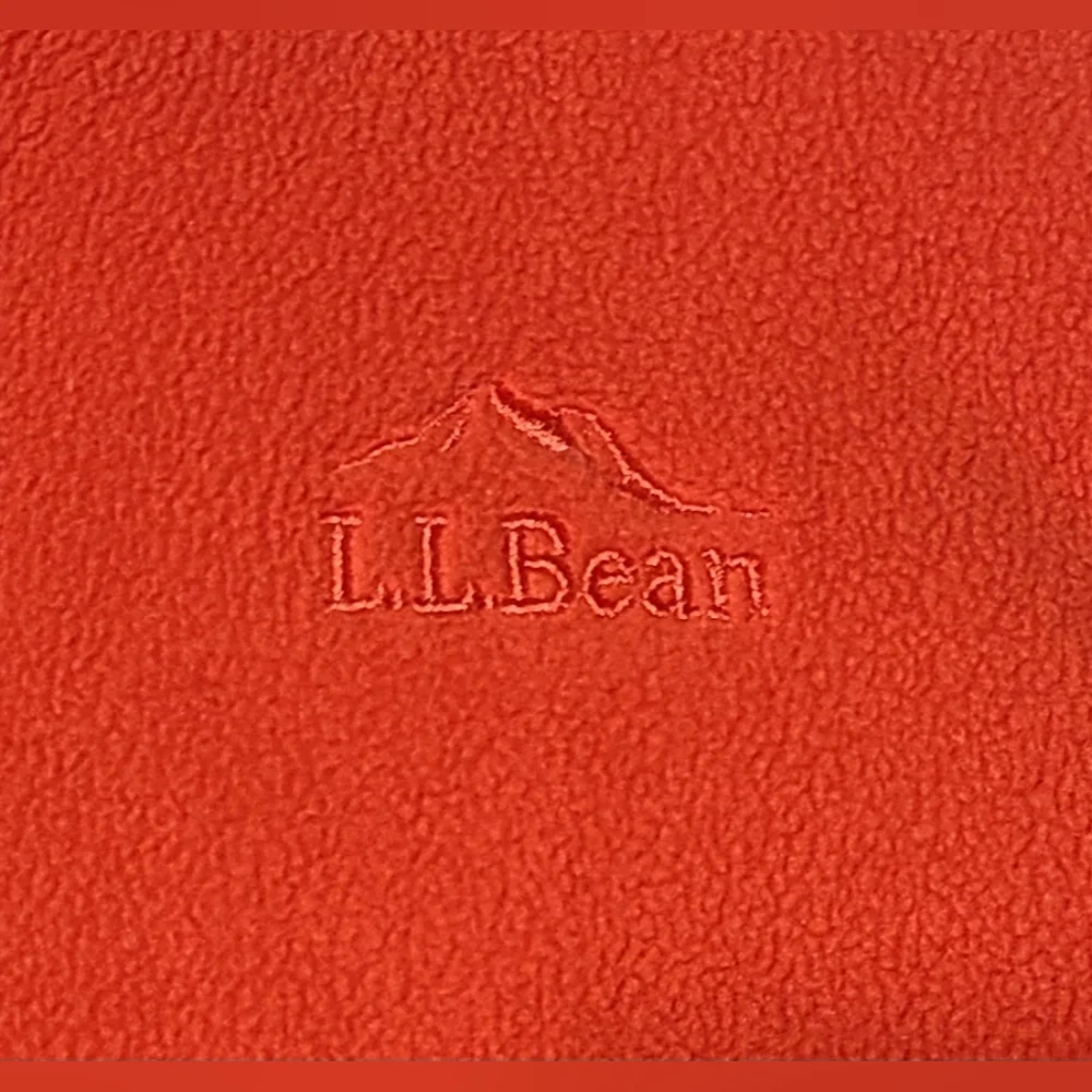 LL Bean Sherpa Lined Fleece Jacket Kids Medium 10-12 Full Zip Comfy Cozy Orange